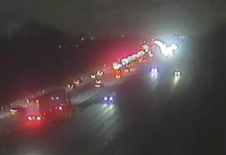 Motorway slip road closed after multi-vehicle collision