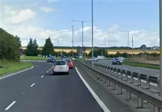 Man taken to hospital after crash at roundabout